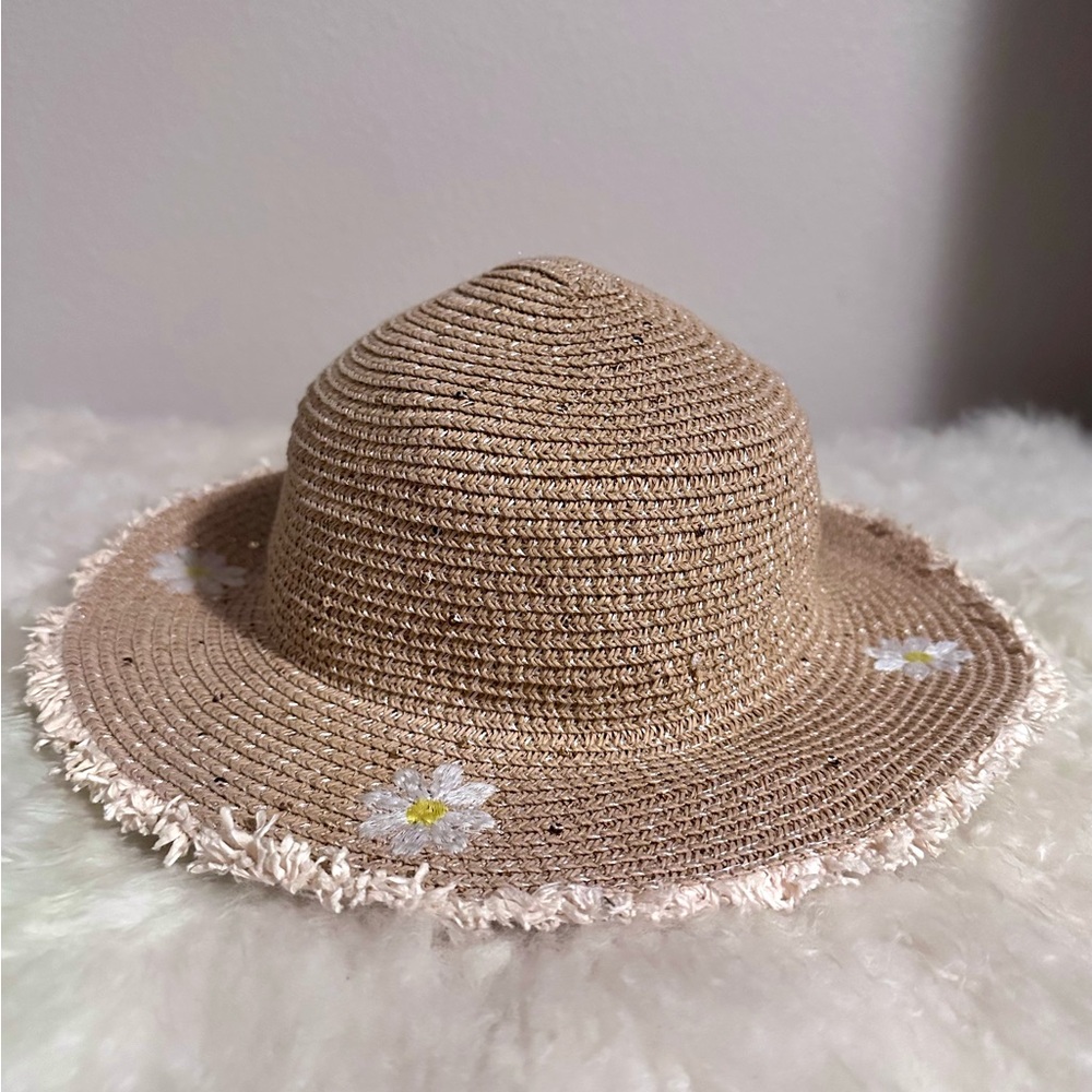 Charming Kids' Straw Hat with Floral Details